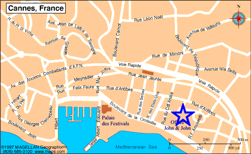 Map Cannes, John and John Real Estate, Ref 701