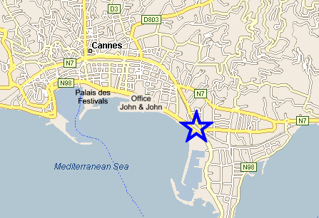 Map Cannes, John and John Real Estate, Ref 702