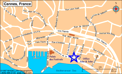 Map Cannes, John and John Real Estate, Ref 122