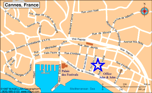 Map Cannes, John and John Real Estate, Ref 335