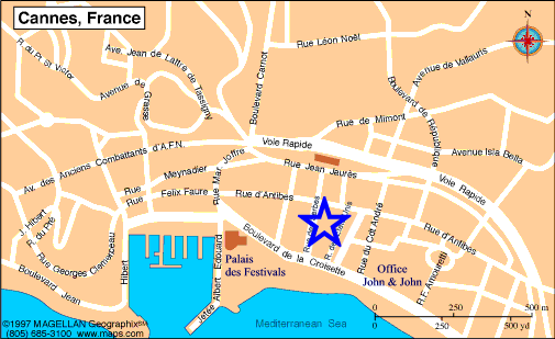 Map Cannes, John and John Real Estate, Ref 345