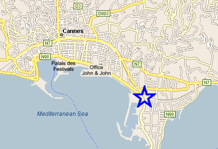 Map Cannes, John and John Real Estate, Ref 703