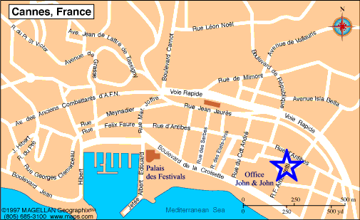 Map Cannes, John and John Real Estate, Ref 711
